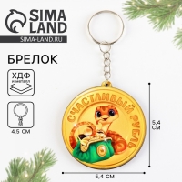 Брелок новогодний, для ключей, деревянный &laquo;2025&raquo;, 5,4 х 10,3 см