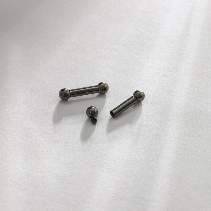 Пирсинг в язык из титана &laquo;Штанга&raquo;, L=1 см , d штанги = 0,2 см, цвет серебро