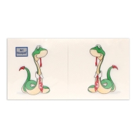 Новогодние салфетки бумажные Art Bouquet &laquo;Удавчик в галстуке&raquo;, 2 слоя, 20х20 см, 250 шт.