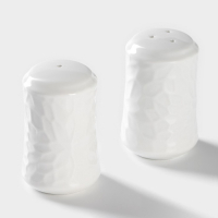 Набор фарфоровый для специй на бамбуковой подставке BellaTenero &laquo;Кракле&raquo;, 2 предмета: солонка, перечница, цвет белый