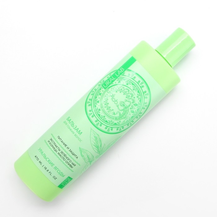 Бальзам для волос с экстрактом зелёного чая, корицы и маслом оливы, питание и защита, 470 мл, URAL LAB