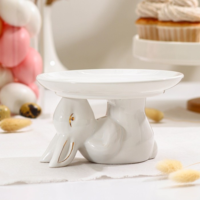 Блюдо для десертов Доляна &laquo;Зайка в золотом&raquo;, 16&times;9,5 см