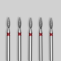 Фрезы алмазные для маникюра &laquo;Пламя&raquo;, мелкая зернистость, d 2,5 &times; 8 мм, 5 шт