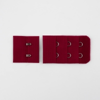 Застёжка для бюстгальтера, 3 ряда 2 крючка, 3 &times; 3 см, 3 &times; 5 см, 10 шт, цвет бордовый