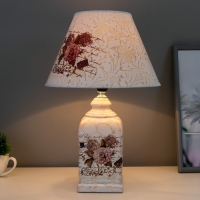 Лампа настольная керамика "Букет с пионами" прямоугольная Е14 220В 42х25х25 см RISALUX