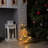 Светодиодная фигура &laquo;Ёлка&raquo; 32 &times; 44 &times; 10 см, металл, текстиль, батарейки ААх2 (не в комплекте), свечение тёплое белое