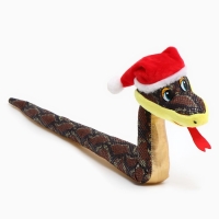 Мягкая игрушка &laquo;Змея&raquo;, в новогоднем колпаке, 71 см, цвет золотой