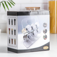 Набор для специй из стекла на подставке &laquo;Модерн&raquo;, 23&times;9&times;22 см, 90 мл, 4&times;9,5 см, 6 шт