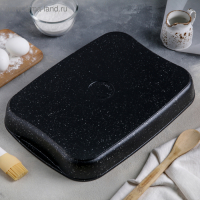 Противень, 40&times;29,5&times;5 см, антипригарное покрытие, цвет тёмный мрамор