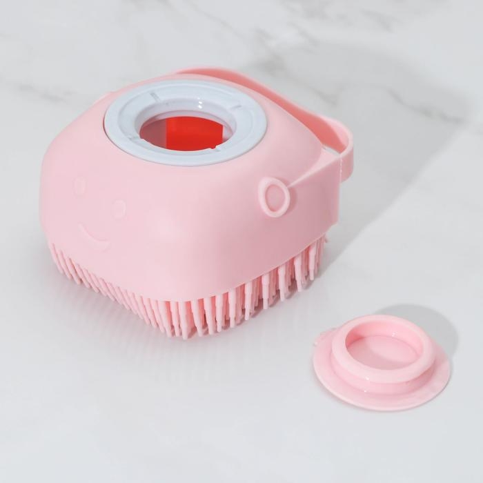 Щётка силиконовая с ёмкостью для мыла Доляна, цвет МИКС