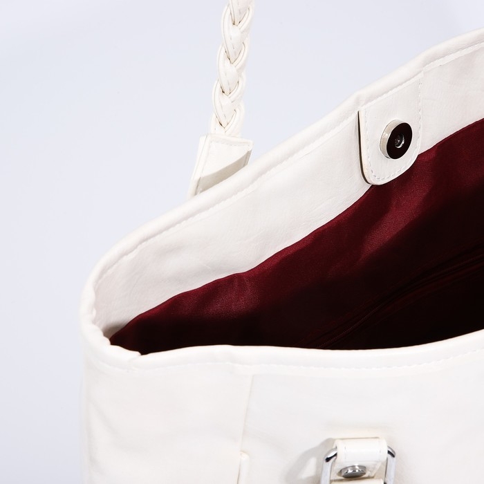 Сумка-шопер женская на магните, цвет белый