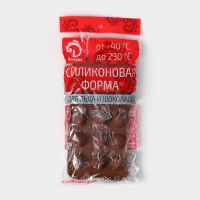 Форма для конфет и шоколада Доляна &laquo;Рондо&raquo;, силикон, 21&times;10,5&times;3 см, 15 ячеек, цвет коричневый