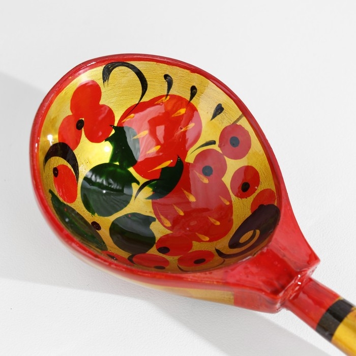 Ложка полубаская &laquo;Традиционная&raquo;, золото, 19&times;6 см, хохлома