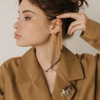 Брошь &laquo;Листья&raquo; три дубовых, цветная