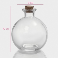 Банка стеклянная для хранения сыпучих продуктов Доляна &laquo;Парфе&raquo;, 220 мл, 9&times;9&times;10 см, с пробковой крышкой