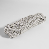 Шнур витой, d = 8 мм, 9 &plusmn; 1 м, цвет серебряный