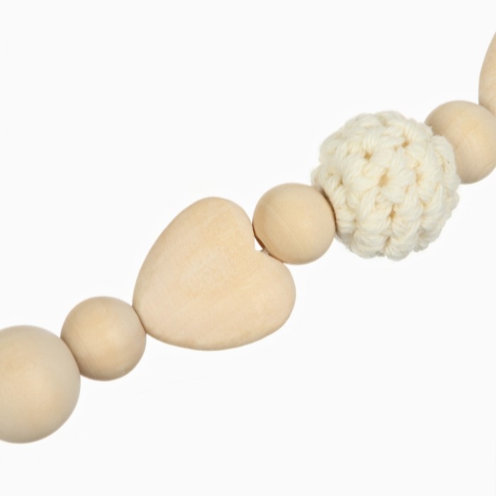 Держатель для соски - пустышки &laquo;Сердце&raquo;, деревянный, цвет бежевый