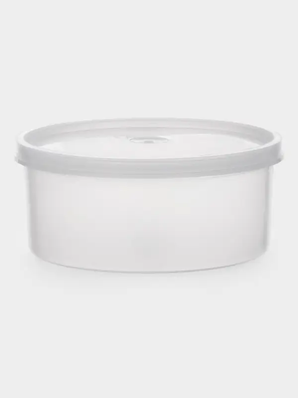 Контейнер пищевой, 450 мл, с герметичной крышкой, d=12,5 см, h=5,5 см, пластик