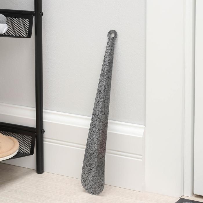 Ложка для обуви Доляна, с кольцом, 30&times;5 см, покрытие антик серебро