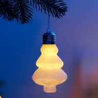 Елочный шар "Бархатная елочка" 12х8 см, 1 LED, LR44x3 (в компл.), Т/БЕЛЫЙ