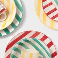 Тарелка глубокая Доляна "Райе" 21см, 21х5, цвет зеленый