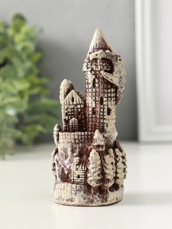 Фигура "Замок" размер 12х6 см, гипс, цвет коричневый