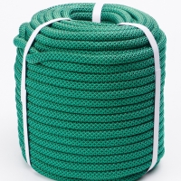 Веревка страховочно-спасательная "Climb" 48 прядная, черно-зеленая, d= 10 мм, 50 м