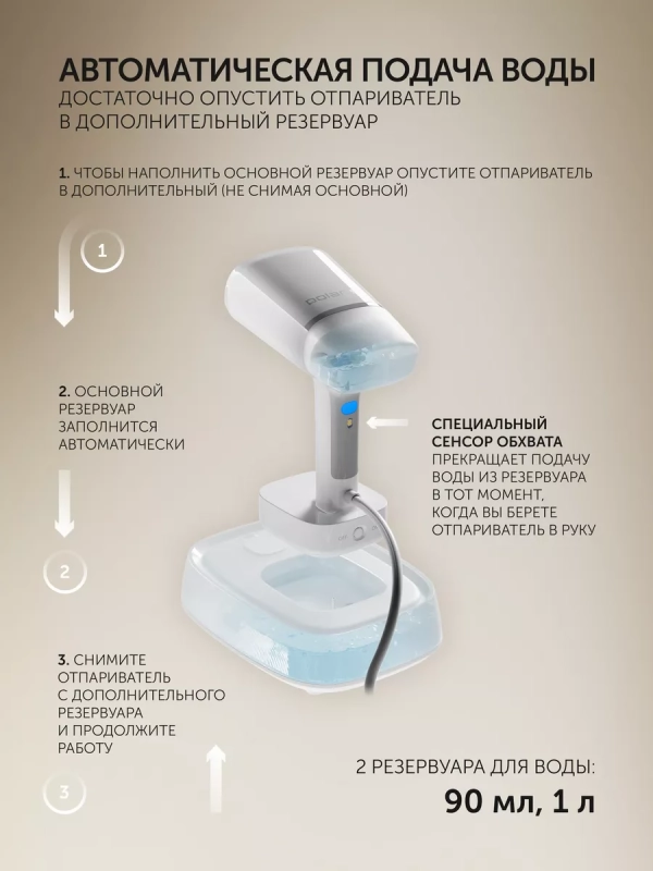 Компактный ручной отпариватель для одежды PGS 2277C