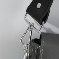 Ручка для сумки, с карабинами, 100 &plusmn; 1 см &times; 4 см, цвет чёрный