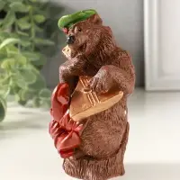 Фигурка гипс &laquo;Медведь с балалайкой&raquo;, 12&times;7 см, коричневый