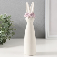 Сувенир керамика "Зайка в сиреневом цветочном веночке" 4,6х3,9х18,6 см