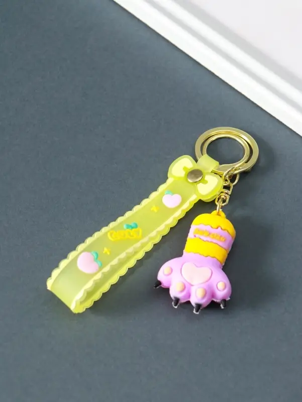 Брелок резина с карабином, ремешком "Лапка" 1,7х3,8х22,5 см