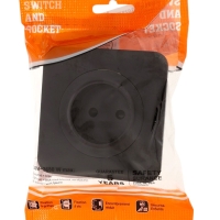 Розетка одноместная, серия "Circular", 10 А, скрытая, без з/к, черная