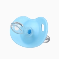 Соска-пустышка ортодонтическая, силикон, от 6 мес., с колпачком, цвет голубой микс