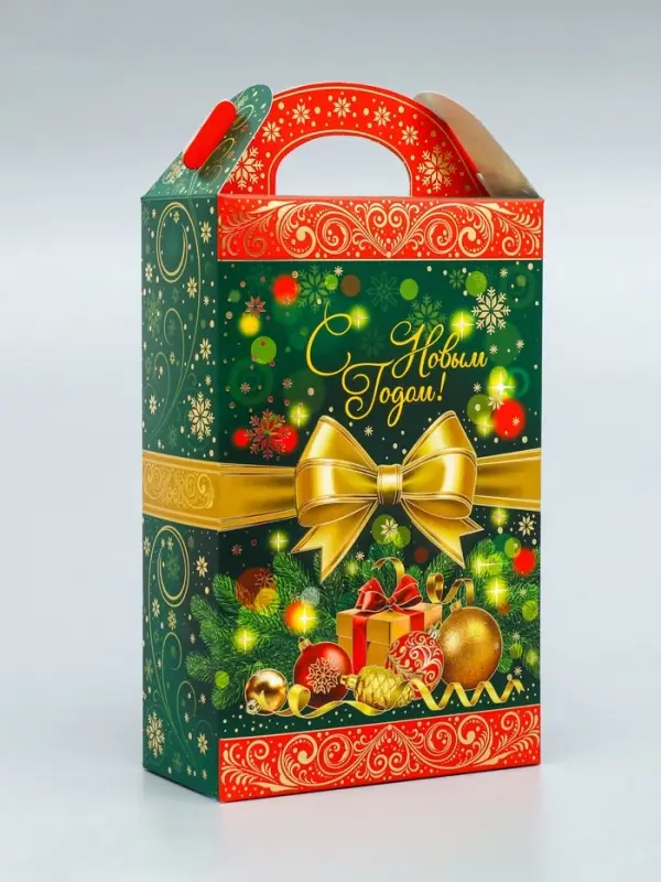 Коробка подарочная новогодняя Ларец &laquo;Бантик&raquo; 17.5&times;31&times;7 см