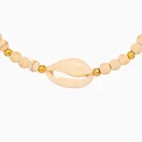 Браслет "Моана" камень пирит, длина 16 см, цв. белый