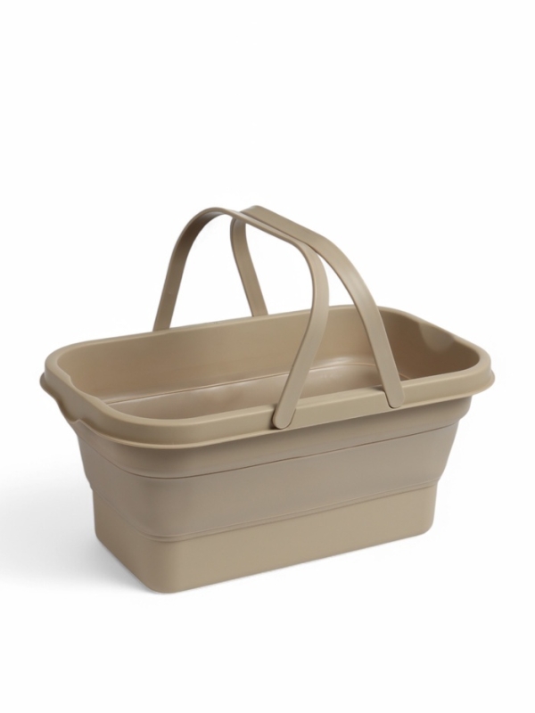 Корзина - столик Maclay 2 в 1, складная, 47 х 28,5 х 23,5 см, стол 45 х 28 х 16 см, бежевая