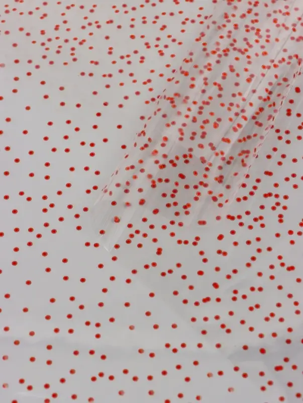 Пленка прозрачная с рисунком &laquo;Крупинки&raquo; Красный 0.7&times;8.2&plusmn;5%м