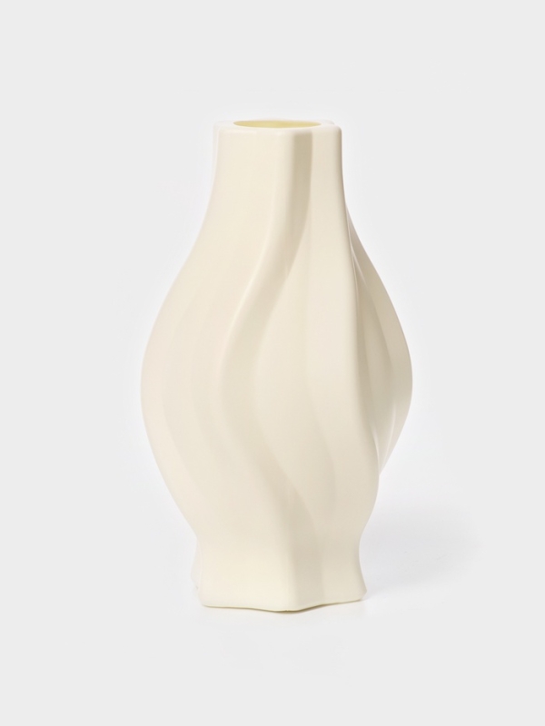 Ваза для цветов, пластик, 13.5&times;13.5&times;25 см, белый