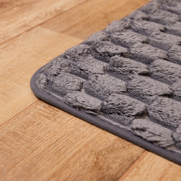 Коврик для ванной Этель &laquo;Ромбы&raquo;, цв. светло-серый, 50х80 см