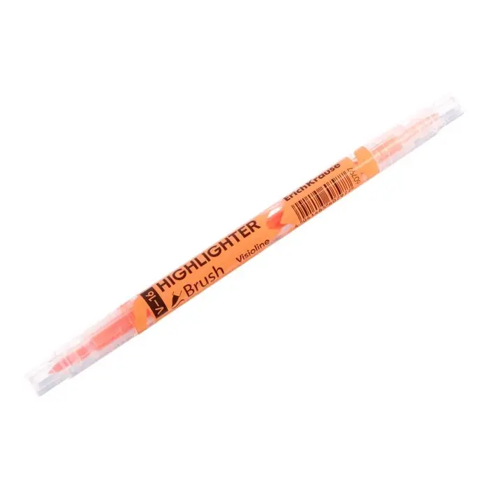 Маркер текстовыделитель 0.5-3.5 мм ErichKrause Visioline V-16 Brush Neon, двухсторонний, оранжевый неон, чернила на водной основе