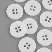 Пуговицы, 4 прокола, d=18 мм, набор 10 шт., белые