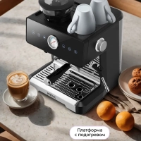 Кофейная станция кофеварка рожковая и кофемолка КТ-7577