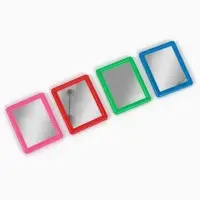 Зеркало (1) б/увел 7,5*6см пластик (фас 20шт цена за шт) фиолет накл QF