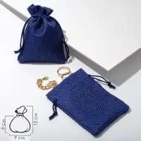 Мешочек подарочный &laquo;Льняной&raquo; 9&times;12, синий