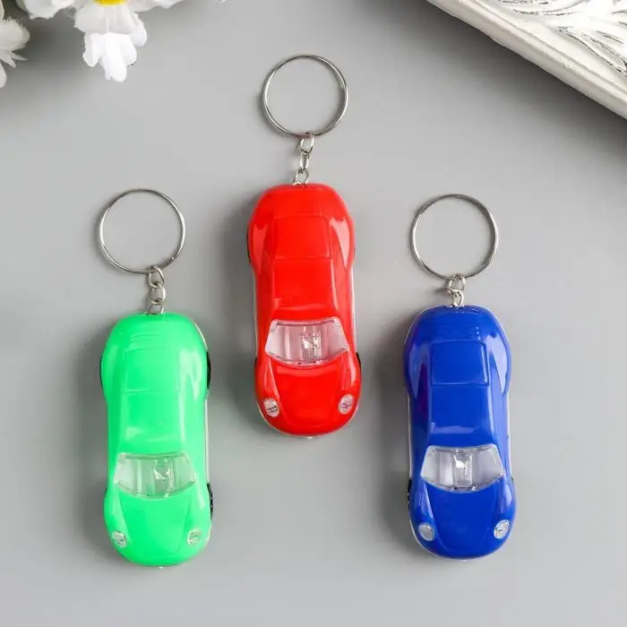 Фонарик брелок для ключей на кольце &laquo;Машина&raquo;, открывашка для бутылок, мигает, 3.5&times;8&times;2.7 см, МИКС