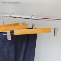 Вешалка для брюк и юбок Доляна, 33&times;13 см, с зажимами, цвет светлое дерево