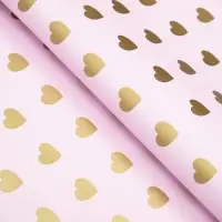 Пленка матовая &laquo;Золотые сердца&raquo;, светло - розовый, 58&times;58 см