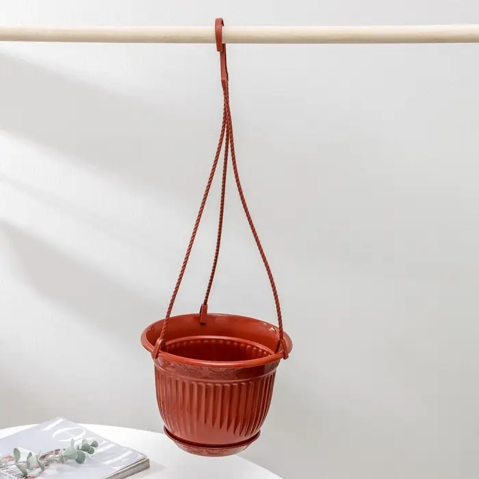 Кашпо для цветов &laquo;Венеция&raquo;, 3 л, с подвесом, коричневое