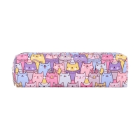 Пенал школьный на молнии, Кошки  МИКС